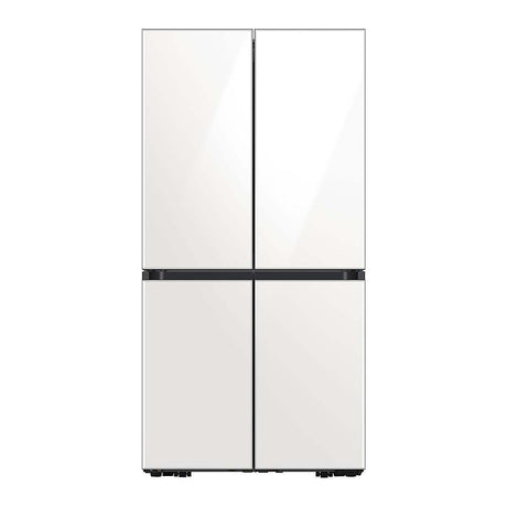 Samsung - BESPOKE 23 cu. ft. 4-Door Flex Counter Depth Smart Refrigerator with Customizable Panel - White Glass