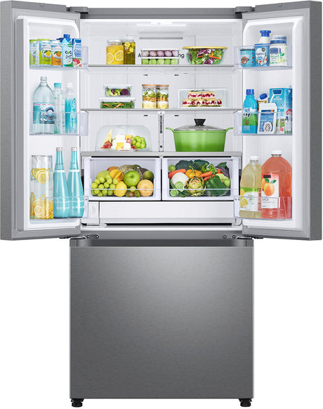 Samsung - 25 cu. ft. 3-Door French Door Smart Refrigerator with Dual Auto Ice Maker - Stainless Steel